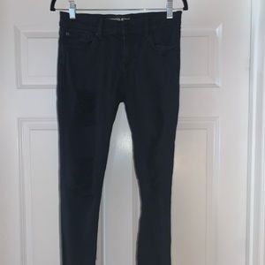 Express Legginf Midrise Black Ripped Skinny Jeans